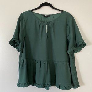 NWT! Madewell Peplum Top with Ruffle Detail
